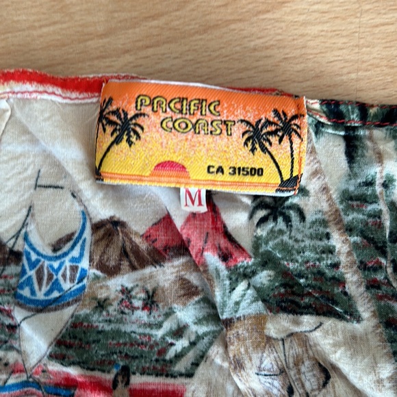 Vintage Polynesian print beach wrap skirt - Picture 5 of 6